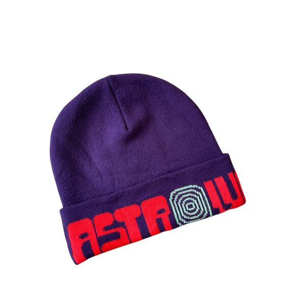 Authentic Travis Scott Astroworld Festival 2021 Purple Beanie Hat Size OS NWOT - Picture 2 of 8